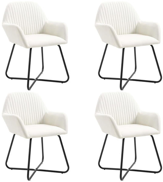 vidaXL Dining Chairs in Creme Fabric (4 Pieces)
