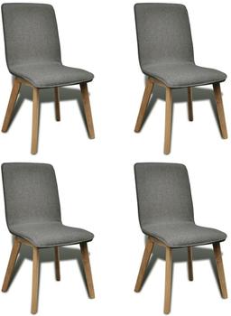 vidaXL Dining Room Chair in Fabric and Oak Grey (Set of 4)