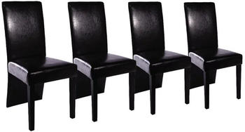 vidaXL Essplatzst&uuml;hle Kunstleder 4-Stk. schwarz (60597)