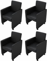 vidaXL Esszimmerst&uuml;hle 4 Stk. Schwarz Kunstleder