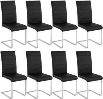 TecTake 8 Schwingst&uuml;hle Kunstleder schwarz (404127)