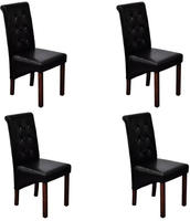 vidaXL Esszimmerst&uuml;hle 4 Stk. Schwarz Kunstleder