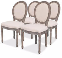 vidaXL Esszimmerst&uuml;hle 4 Stk. Creme Stoff