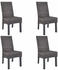 vidaXL Dining Chairs Kubu Rattan and Mango Wood - 4pcs, Brown