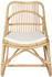 vidaXL Chair Rattan and Linen White