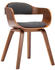 vidaXL Dining Room Chair Curvy Wood and Grey Fabric