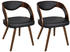 vidaXL Dining Room Chair Fake Leather (2 Pieces) Black/Brown