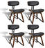 vidaXL Dining Room Chair Curved Wood/Fake Leather (4 Pieces) Black