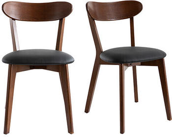 Miliboo Chair Dove (Set of 2) Dark Wood/Black