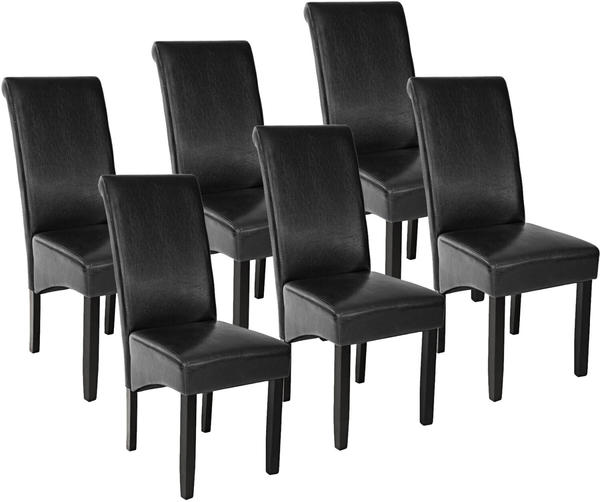 TecTake 6 Esszimmerstühle schwarz