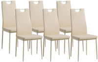 Esszimmerst&uuml;hle Salerno 6er Set, Beige - Edles Italienisches Design, Polsterstuhl