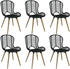 vidaXL Dining Chairs Natural Rattan Outdoor - 6pcs