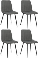 4er Set St&uuml;hle Dijon Dunkelgrau Stoff