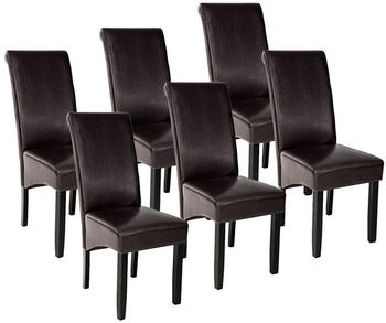 TecTake 6 Esszimmerstühle ergonomisch massives Hartholz braun (403497)