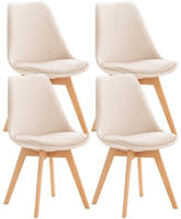 Clp - 4er Set Esszimmerstuhl Linares Beige Samt