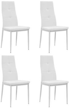 vidaXL Esszimmerstühle 4 Stk. Weiß Kunstleder (246190)