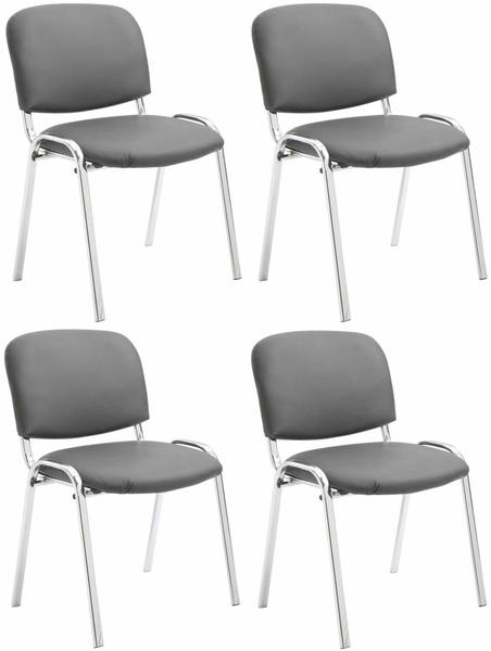 CLP 4er Set Stühle Ken C Kunstleder grau (318901)