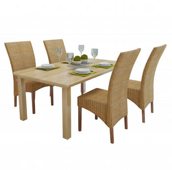 vidaXL Esszimmerstühle 4 Stk. Natur Rattan Braun (274204XL)