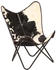 vidaXL Butterfly-Sessel schwarz und Weiß Echtes Ziegenleder (246390)