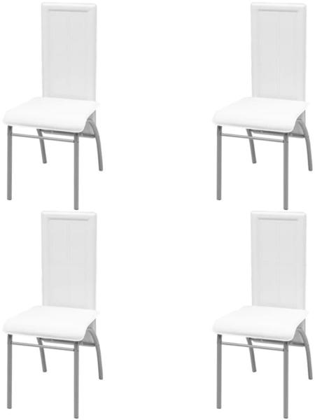 vidaXL Esszimmerstühle 4 Stk. Weiß Kunstleder (242921)