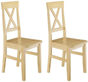 Erst-Holz Küchenstühle Doppelpack Massivholzstühle 2x Esszimmerstuhl Kiefer (90.71-23-D)