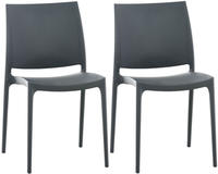 2er Set St&uuml;hle Maya Dunkelgrau