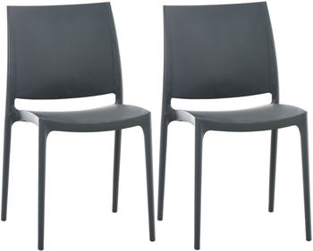 CLP 2er Set Stapelst&uuml;hle Maya dunkelgrau (319430)