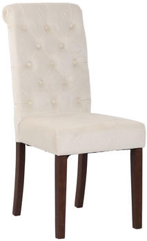 CLP Esszimmerstuhl Lisburn Chesterfield Design creme Samt (314455)