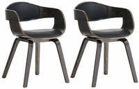 CLP 2er Set St&uuml;hle Kingston Kunstleder schwarz/grau