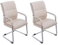 2er Set Freischwinger Xxl Anubis Kunstleder Creme