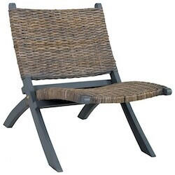 vidaXL Relaxstuhl Grau Natur Kubu Rattan/Massivholz Mahagoni (285801)