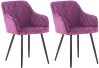 2er Set Esszimmerstuhl Shila Lila Samt