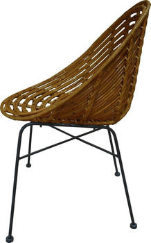 SIT Möbel runde Sitzschale Rattan natur Metall schwarz 70x63x88 cm (05348-01)