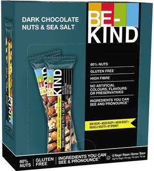 BE-KIND Dark Chocolate Nuts & Sea Salt 12x40g