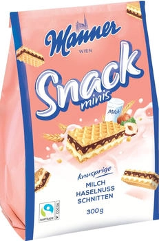 Manner Snack Minis Milch Haselnuss Schnitten 300g