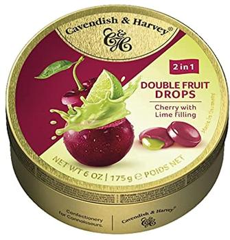 Cavendish & Harvey Double Fruit Drops Cherry with Lime Filling 175g
