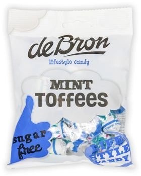 de Bron Mint Toffees sugarfree 90g