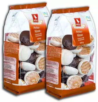 WEISS Pfeffernüsse teilschokoliert 600g