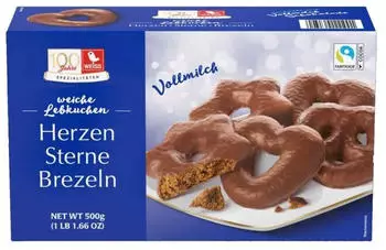 WEISS Herzen Sterne Brezeln Vollmilch 500g