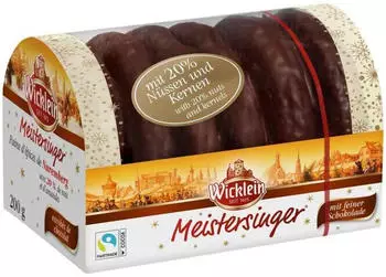 Wicklein Meistersinger Feine Nürnberger Oblaten-Lebkuchen schokoliert 200g