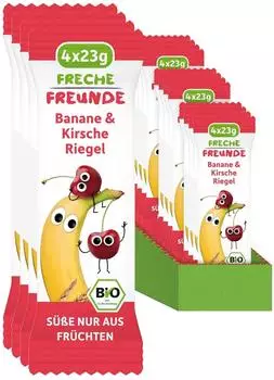 erdbär Freche Freunde Frecher Riegel Banane & Kirsche Bio 6x4er