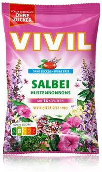 Vivil Hustenbonbons Salbei ohne Zucker 120g