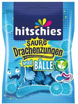 Hitschler Saure Drachenzungen brizzl B&auml;lle blau 100g