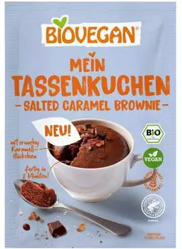 Biovegan Mein Tassenkuchen Salted Caramel Brownie 55g
