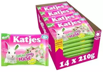 Katjes Gr&uuml;n-Ohr Hase Sauer 210g