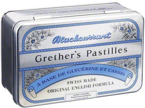 Grethers Blackcurrant Silber Pastillen zuckerfrei Dose (440 g)