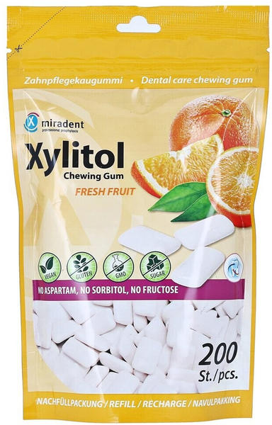 Miradent Xylitol Zahnpflegekaugummi Fresh Fruit Refill (200 Stk.)