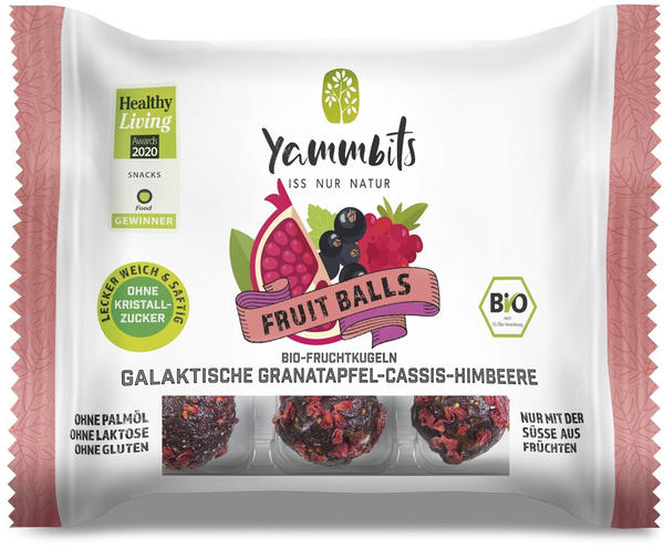Yammbits Bio Fruit Balls galaktische Granatapfel-Cassis-Himbeere (70g)