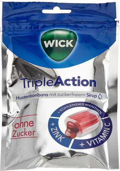 Wick TripleAction Menthol & Cassis Bonbons ohne Zucker (72g)