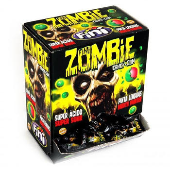 Fini Booom Zombie + Gum - saure Bonbons mit Kaugummi-Kern zungenfärbend (200 Stk.)